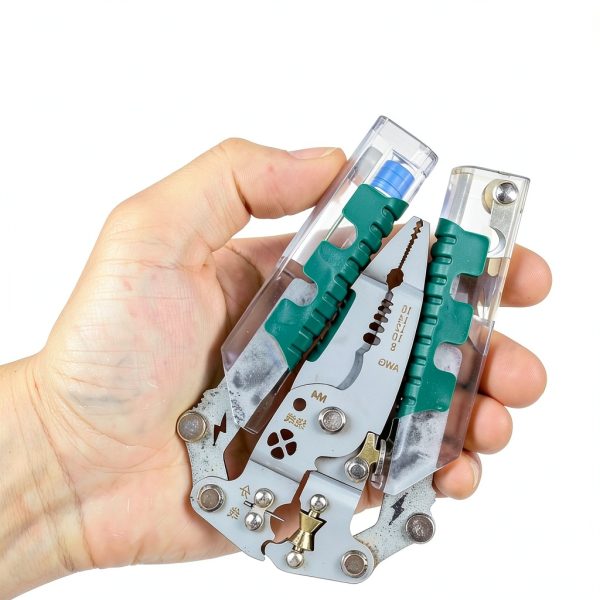 18 in 1 Wire Stripping Pliers with Voltage Tester, Folding Stylus Screwdriver Wire Stripper, For Wire Cutting Stripping Crimping Repair, Electrician, HVAC, Car Repair Tool-3