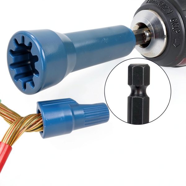 4 PCS Wire Nut Twister，Fast Wire Twister Tool for Drill，Wire Nut Twiter for Drill, Spin Twist Wire Connector Socket, Wire Connector Driver with 1/4" Chuck，Wire Stripping and Twisting Tool-2