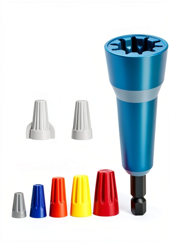 Wire Nut Twister & Wire Twister Tool for Drill, 1/4" Chuck Spin Twist Connector Socket, Compatible with 8-14 AWG, Quick Cable Stripping and Twisting Driver (4pcs)-2