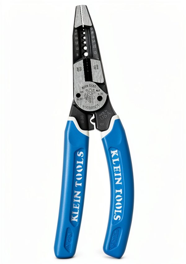 Klein Tools K12065CR Wire Stripper / Cutter / Crimper Tool, Made in USA, for Cutting, Stripping, Crimping, Twisting (8-18 AWG solid, 10-20 AWG stranded)-0
