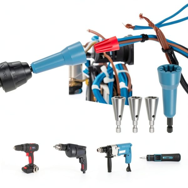 Wire Nut Twister & Wire Twister Tool for Drill, 1/4" Chuck Spin Twist Connector Socket, Compatible with 8-14 AWG, Quick Cable Stripping and Twisting Driver (4pcs)-6