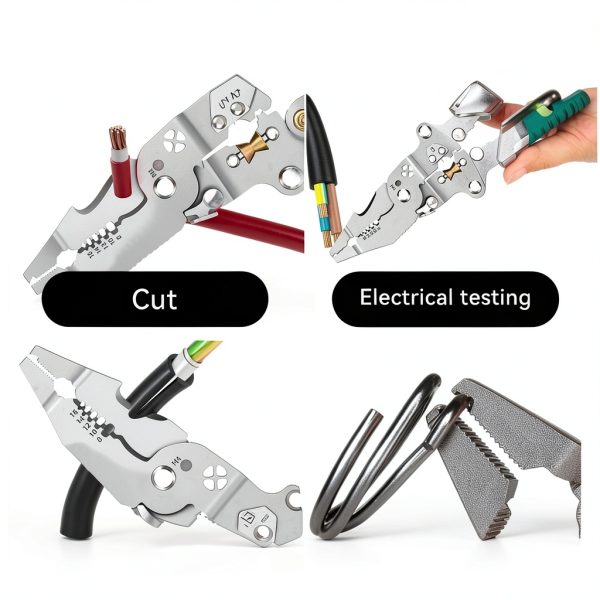 18 in 1 Wire Stripping Pliers with Voltage Tester, Folding Stylus Screwdriver Wire Stripper, For Wire Cutting Stripping Crimping Repair, Electrician, HVAC, Car Repair Tool-5