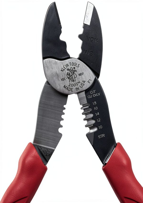 Wire Cutter Klein Tools 2005N Red Hand Tool with Stripper Crimper-10