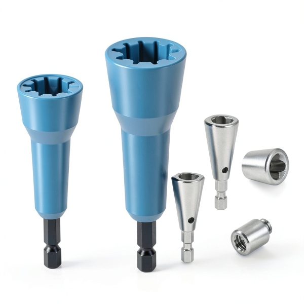 Wire Nut Twister & Wire Twister Tool for Drill, 1/4" Chuck Spin Twist Connector Socket, Compatible with 8-14 AWG, Quick Cable Stripping and Twisting Driver (4pcs)-1