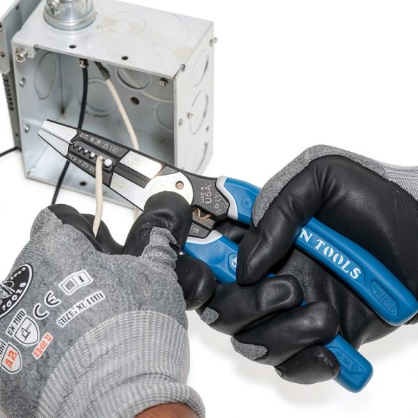 Klein Tools K12065CR Wire Stripper / Cutter / Crimper Tool, Made in USA, for Cutting, Stripping, Crimping, Twisting (8-18 AWG solid, 10-20 AWG stranded)-8