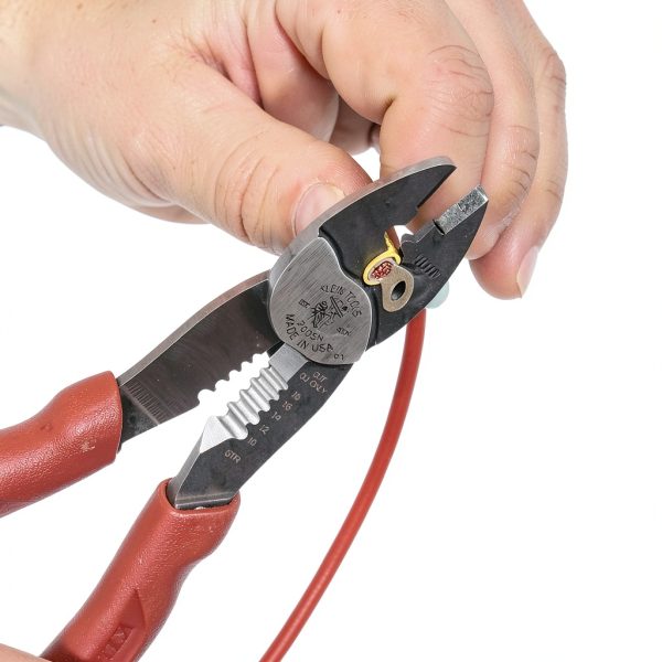 Wire Cutter Klein Tools 2005N Red Hand Tool with Stripper Crimper-5
