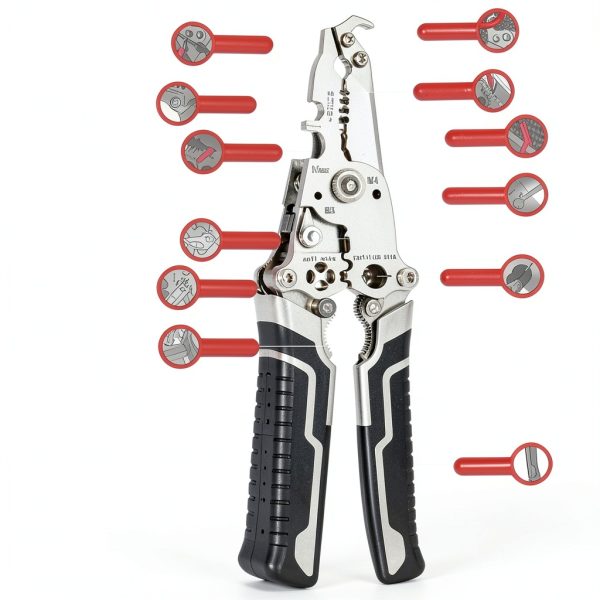 Collapsible Wire Stripping Pliers Multi Function Electrician Tool with Crimping, Cutting, and Wrench Features, Compact Foldable Design for Easy Storage-4