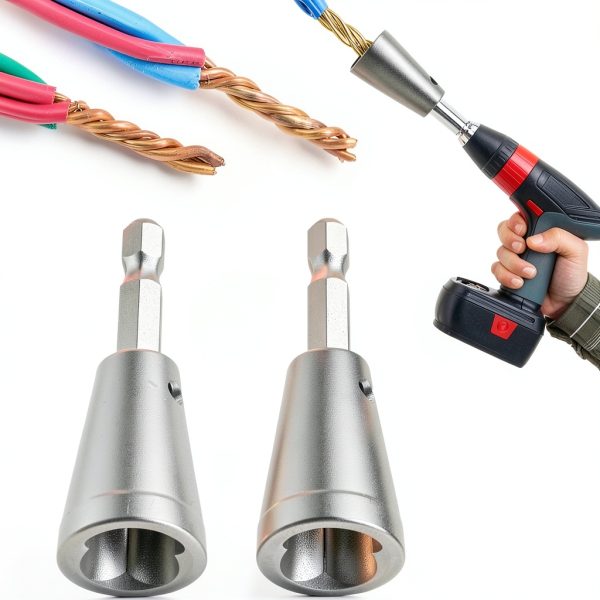 Wire Twister Tool for Drill, 2025 Upgrades Wire Nut Twister for Drill Profession Electricians Tool, 6MM Hex Shank Cable Wire Twisting Tool Wire Twister Wire Connector for 9-22 AWG (2pcs)-0