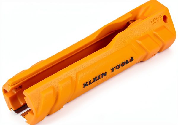 Klein Tools L1412 5-in-1 Cable Stripping Tool for 12-14 AWG, NM Cable Ripper (12/2 and 14/2 Romex), Magnetic with Wire Looping Hole-0