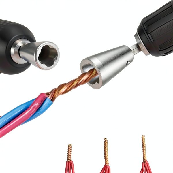 Wire Twister Tool for Drill, 2025 Upgrades Wire Nut Twister for Drill Profession Electricians Tool, 6MM Hex Shank Cable Wire Twisting Tool Wire Twister Wire Connector for 9-22 AWG (2pcs)-2